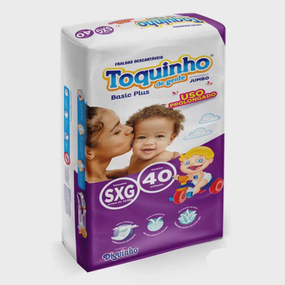 Fralda Infantil Toquinho De Gente Basic Plus Sxg C/40