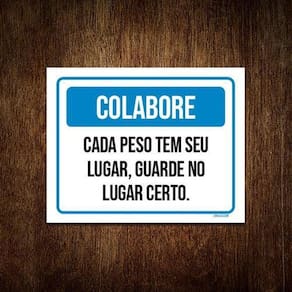 Kit 3 Placa Academia - Colabore Cada Peso Tem Seu Lugar