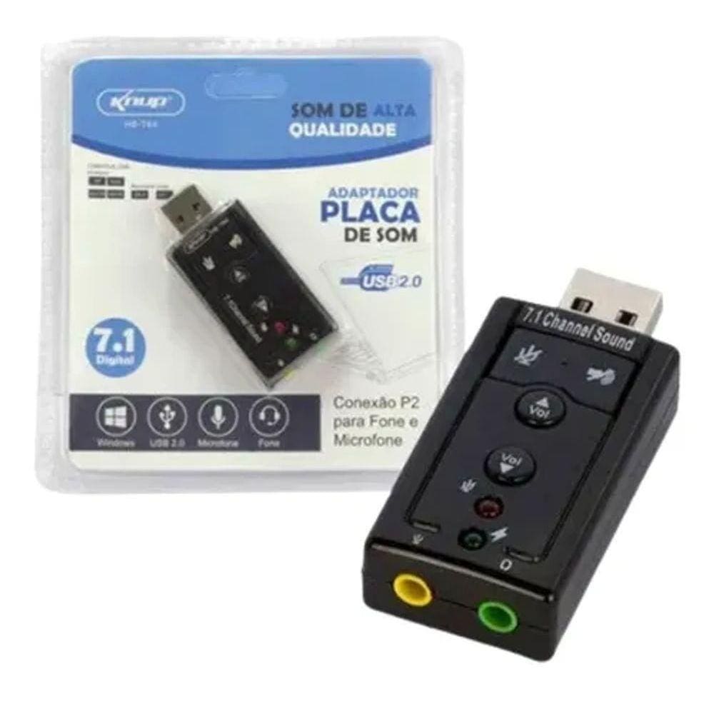 Adaptador Som Placa 7.1 Digital Usb 2.0