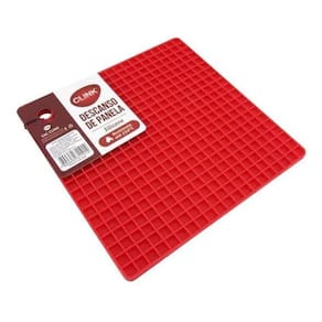Descanso De Panela Em Silicone Vermelho Quadrado 30X40Cm