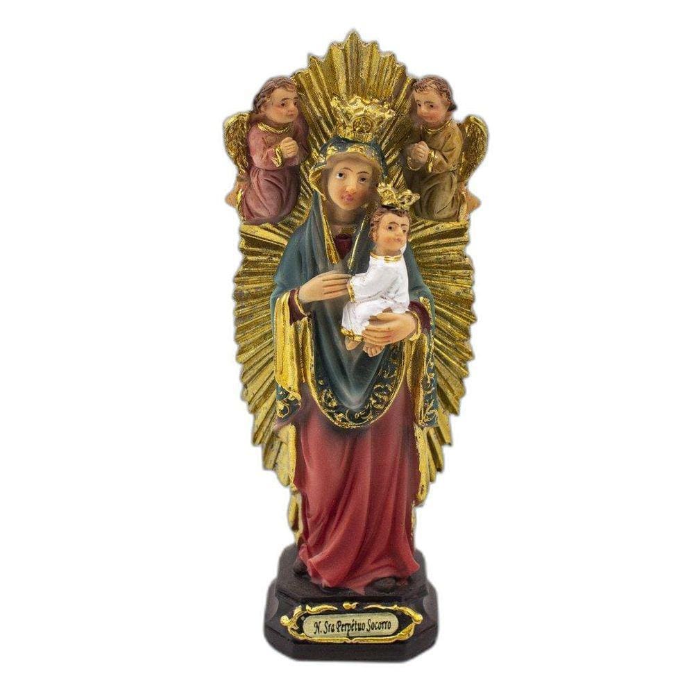 Imagem Nossa Senhora Perpétuo Socorro Importada Resina 14Cm