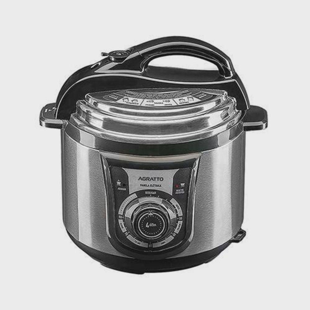 Panela De Pressão Elétrica Inox Agratto 4l Painel Com Timer Pe-01 800w 127v