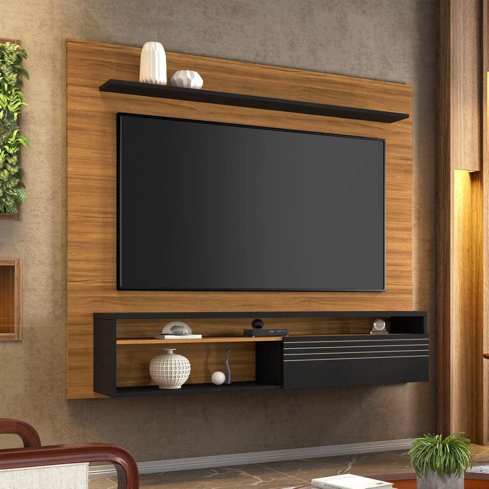 Painel para TV até 60 Polegadas 1 Porta NT 1100 Notável Móveis Freijo Trend/Preto TX