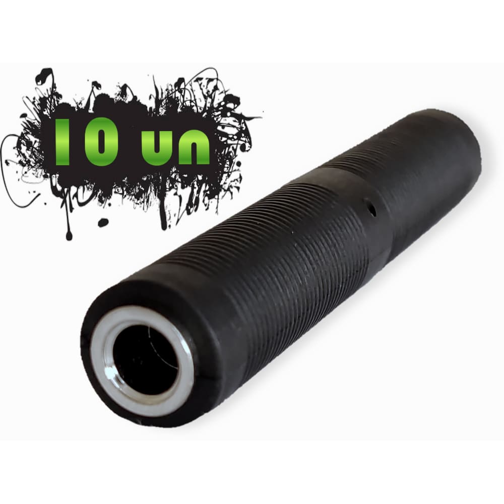 Emenda Extensão J10 Cabo P10 Mono Som Violão Guitarra 10Un