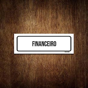 Placa De Sinalização Setor - Financeiro 23X9