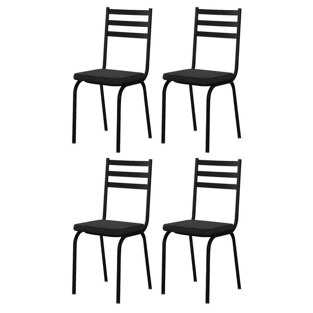 Kit 04 Cadeiras Para Mesa De Cozinha 118 Europa Preto