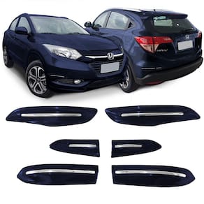 Jogo Protetor Para-choque Friso Honda HR-V 2016 a 2022 Azul Cósmico com Filete Cromado 6 Peças