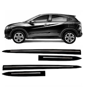 Jogo Friso Lateral Honda HR-V 2016 2017 2018 2019 2020 2021 2022 Preto Cristal com Filete Cromado