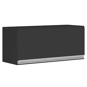 Armário Aéreo Multiuso 80cm 1 Porta Basculante Preto Fosco