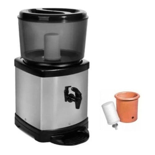 Bebedouro De Água Com Filtro Em Inox Com Base De Barro Preto Menor preço em Bebedouro De Água Com Filtro Em Inox Com Base De Barro Preto