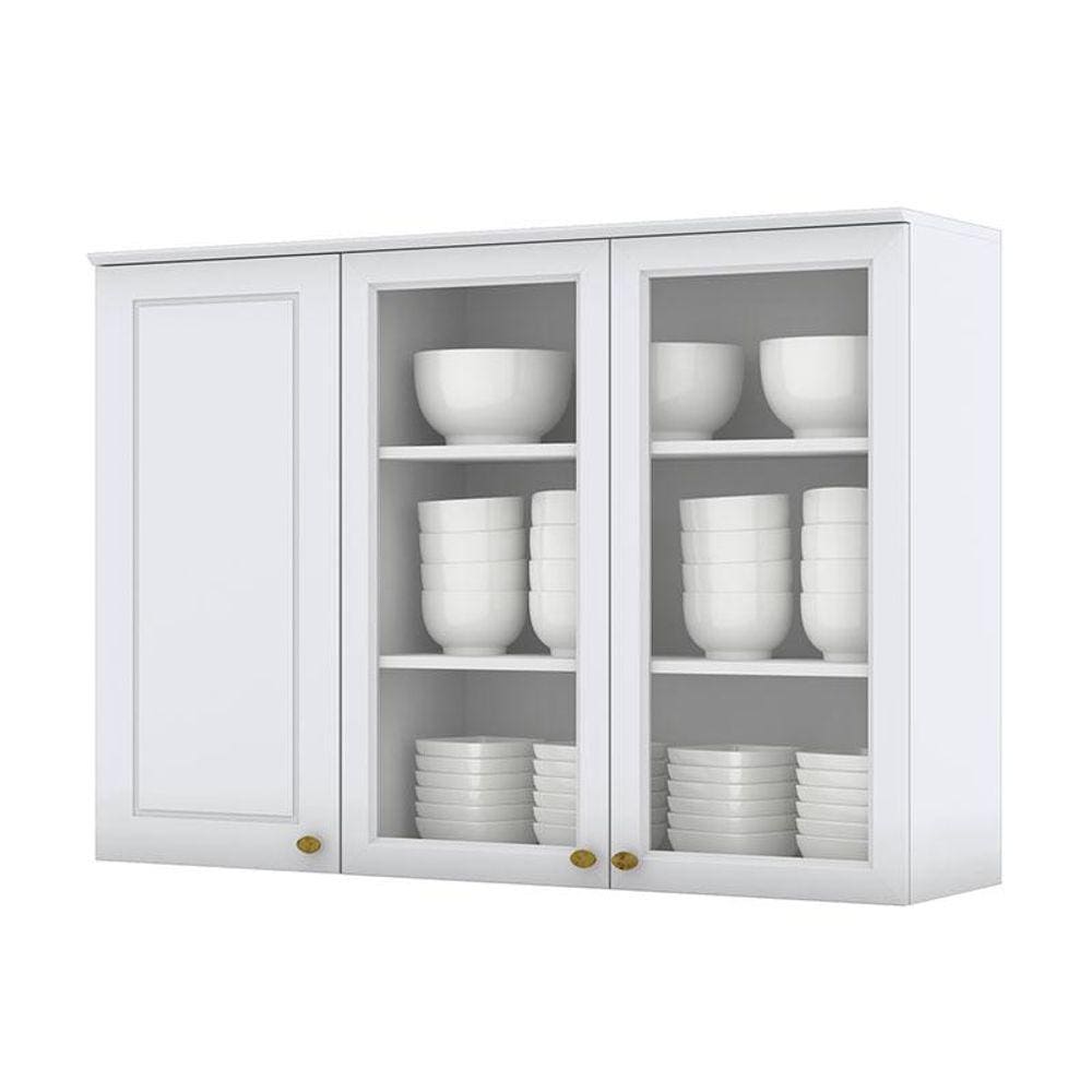 Armário Aéreo Canto Reto 1 Porta Nova York Branco HP - Henn