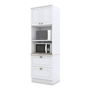 Torre Quente 2 Fornos Nova York Branco com Tampo Calcare - Henn
