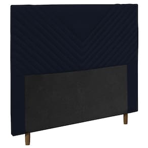 Cabeceira Cama Box Casal Viena 140cm Veludo Azul Marinho