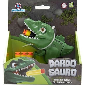 Lançador Dino Dardo Sauro com 3 Dados Verde Polibrinq AN2014