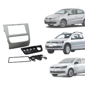 Moldura 2 Din Fiamon 2435 Gol G6/ Voyage/ Saveiro Prata