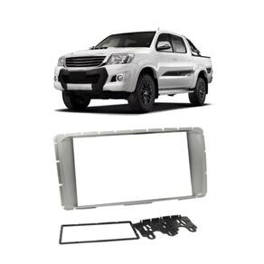 Moldura 2 Din Fiamon 2445 Hilux 2012 até 2015 Prata