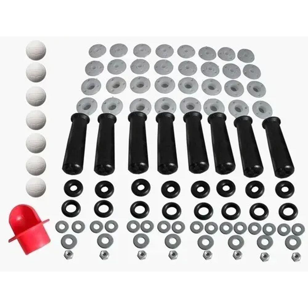 Kit Acessórios / Reparo  P/ Pebolim / Totó Embutido 96 Peças