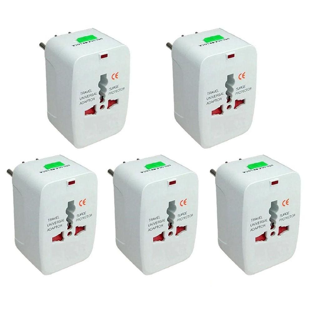 Kit 5X Adaptador Tomada Americana Argentina Europa Universal