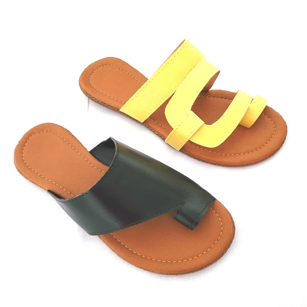 KIT 2 Rasteirinhas Modelos de Dedo Preta e Tiras Amarela