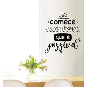 Adesivo Decorativo De Parede Frase Comece Acreditando