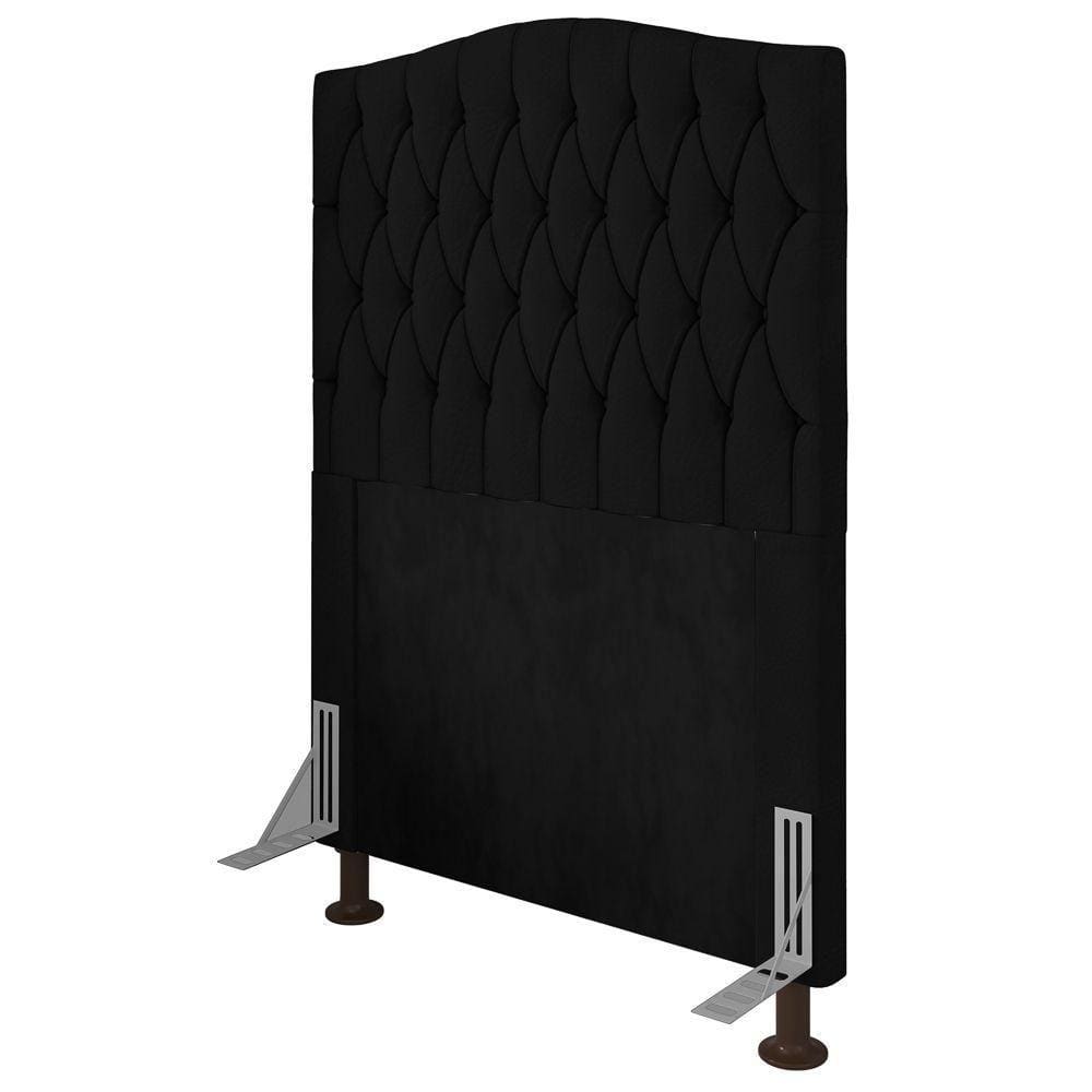 Cabeceira Estofada Box Solteiro Greta 90cm Com Frame Preto