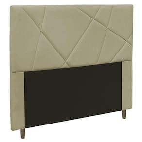 Cabeceira Cama Box Solteiro Mali 90cm Veludo Bege