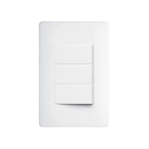 Interruptor Simples Triplo Fame Habitat com Placa 4x2 Branco