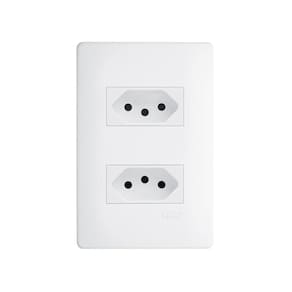 Tomada Dupla Fame Habitat 2P+T 20A com Placa 4x2 Branco