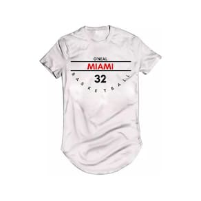 Camiseta Longline Shaquille Oneal Miami Heatt Basquete