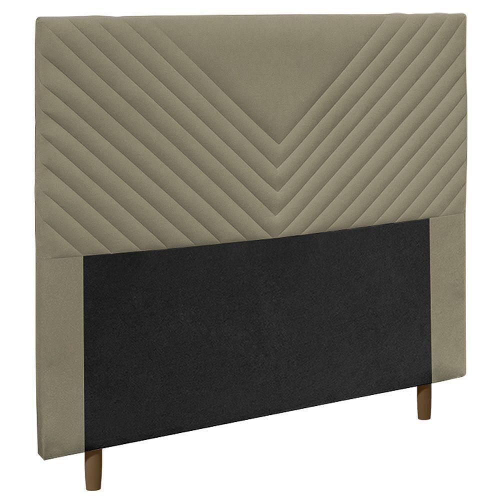 Cabeceira Cama Box Casal King Size Viena 195cm Suede Bege