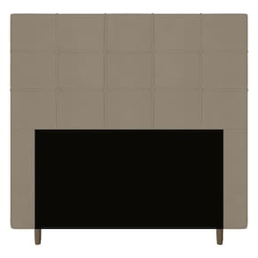 Cabeceira Cama Box Casal King Size Leiria 195cm Suede Bege
