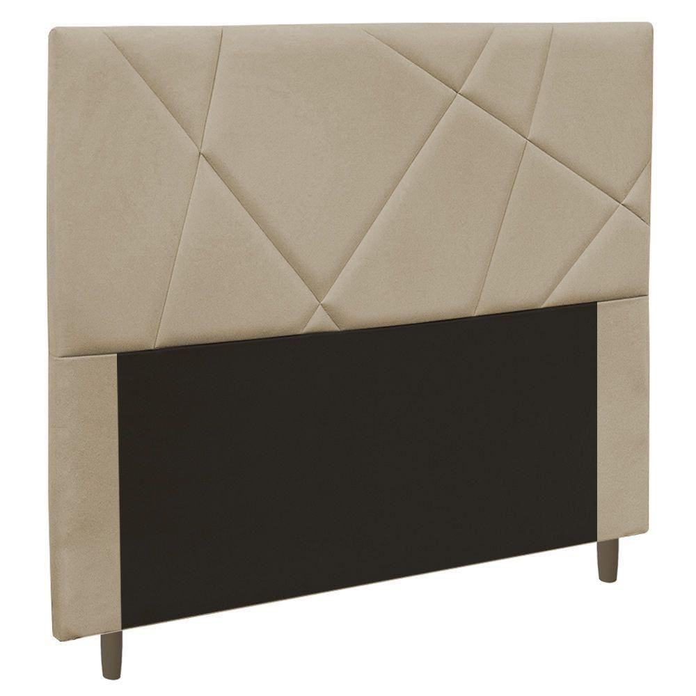 Cabeceira Cama Box Casal Queen Size Mali 160cm Suede Bege