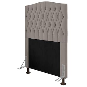 Cabeceira Estofada Box Solteiro Greta 90cm Com Frame Bege
