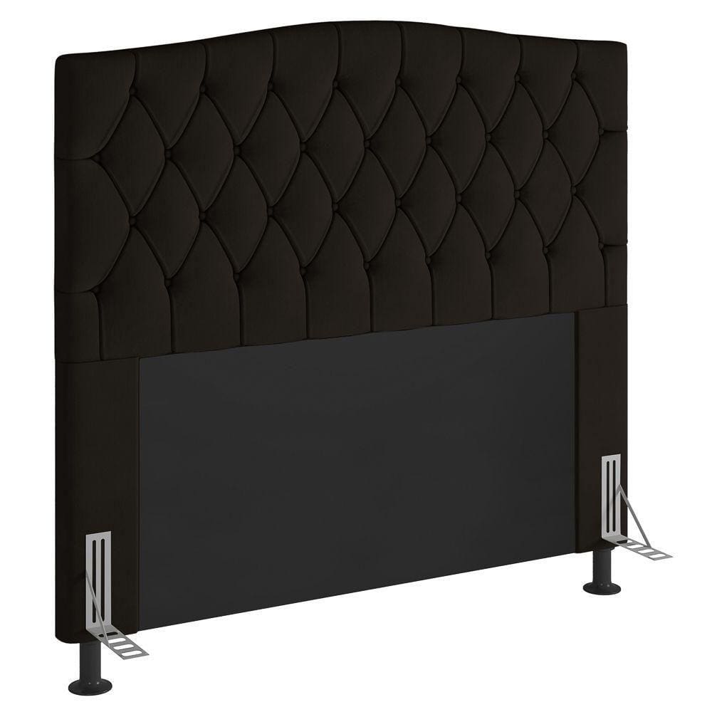 Cabeceira Estofada Box Queen Size 160cm Com Frame Marrom