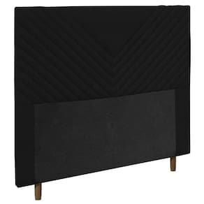 Cabeceira Cama Box Solteiro Viena 90cm Suede Preto