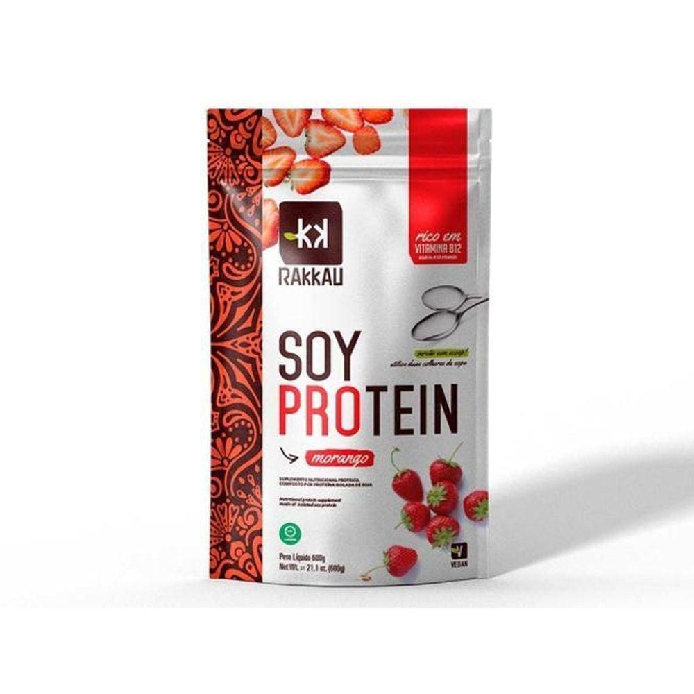 Soy Protein Morango Vegana Rakkau 600G