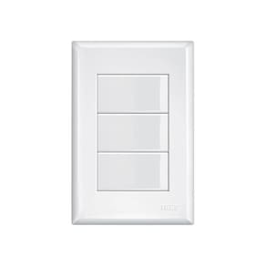 Interruptor Simples Triplo Fame Evidence com Placa 4x2 Branca