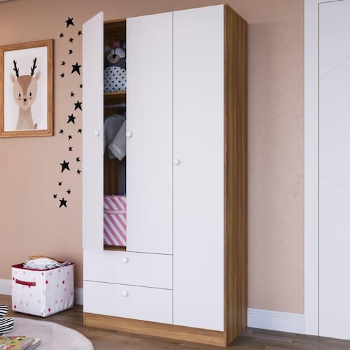 high enable dynamic Armário Guarda Roupa Bebê 3 Portas 2 Gavetas Prateleira Organizador Multiuso Marrom Madeira Branco | Casas Bahia high enable dynamic Armário Guarda Roupa Bebê 3 Portas 2 Gavetas Prateleira Organizador Multiuso Marrom Madeira Branco | Casas Bahia