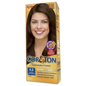 Tintura Creme Cor & Ton Castanho Médio Dourado 4.3