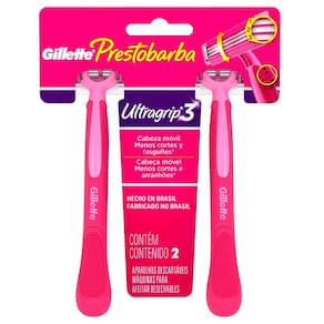 Aparelho De Depilar Prestobarba Ultragrip 3 Feminino - 2 Unidades
