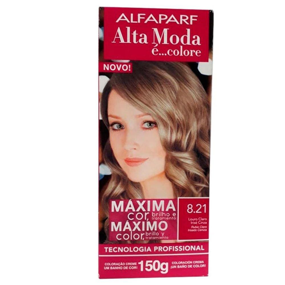 Tintura Alta Moda Louro Claro Irisé Cinza 8.21