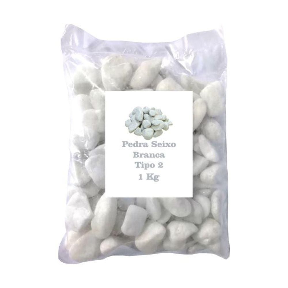 Pedra Seixo Dolomita Branca 1Kg Tipo 2 Bruta