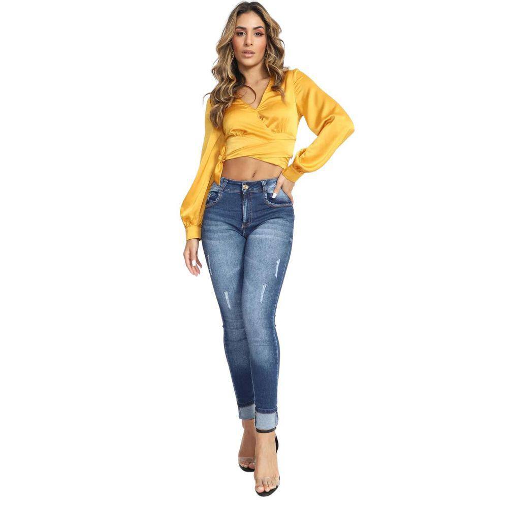Calça Jeans Skinny Feminina Azul Escuro Biotipo 28173