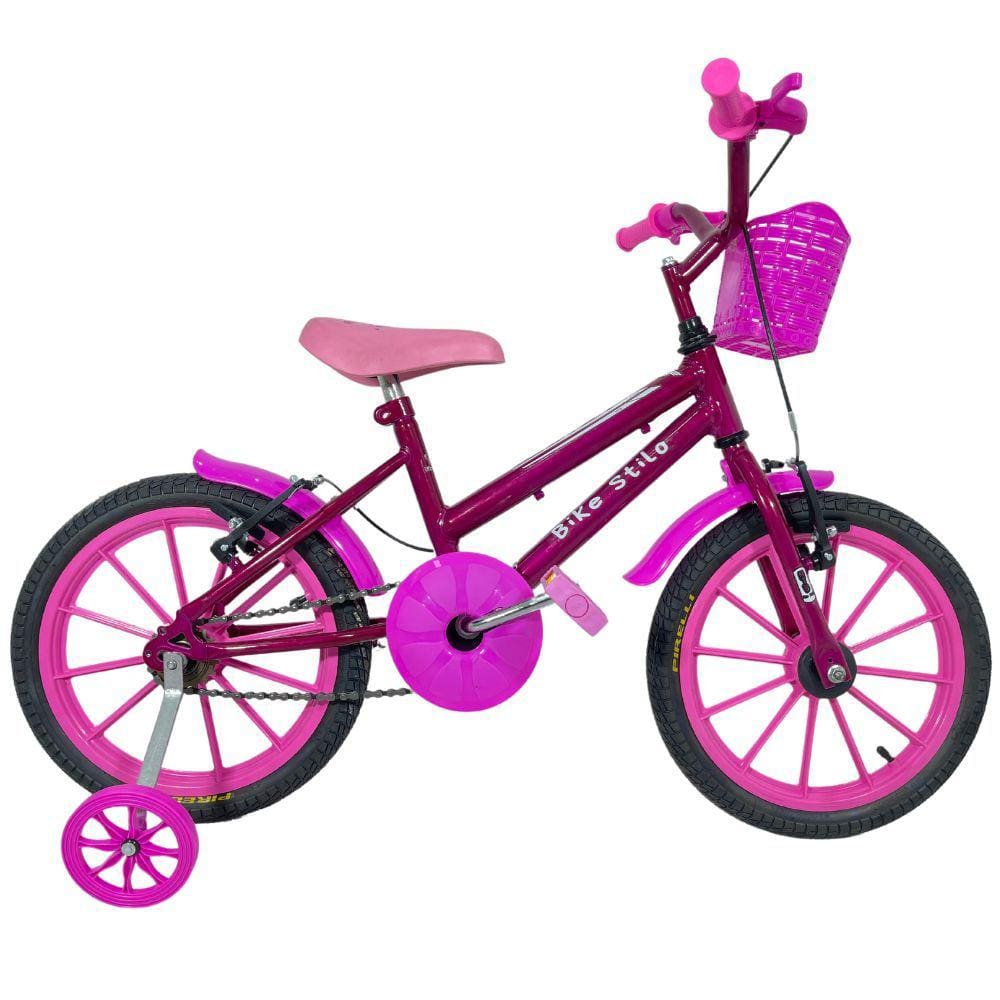 Bicicleta Infantil Passeio Aro 16 Feminina Rosa Verniz