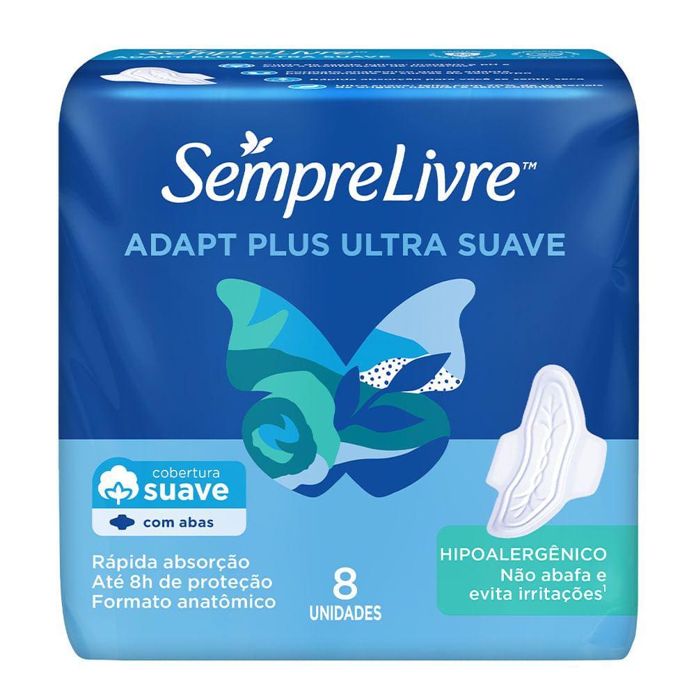 Absorvente Externo Sempre Livre Adapt Plus 8 unidades