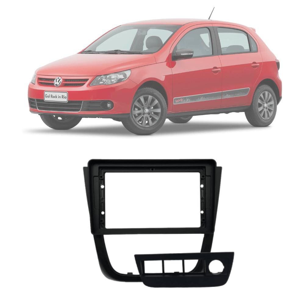 Moldura 2 din Fiamon Volkswagen Gol Black Piano 9” Polegadas