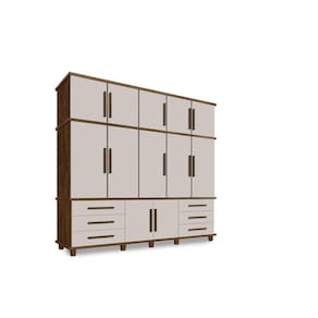 Guarda Roupa Londres Triplex Grande 5 Portas 6 Gavetas com Maleiro Luapa Móveis