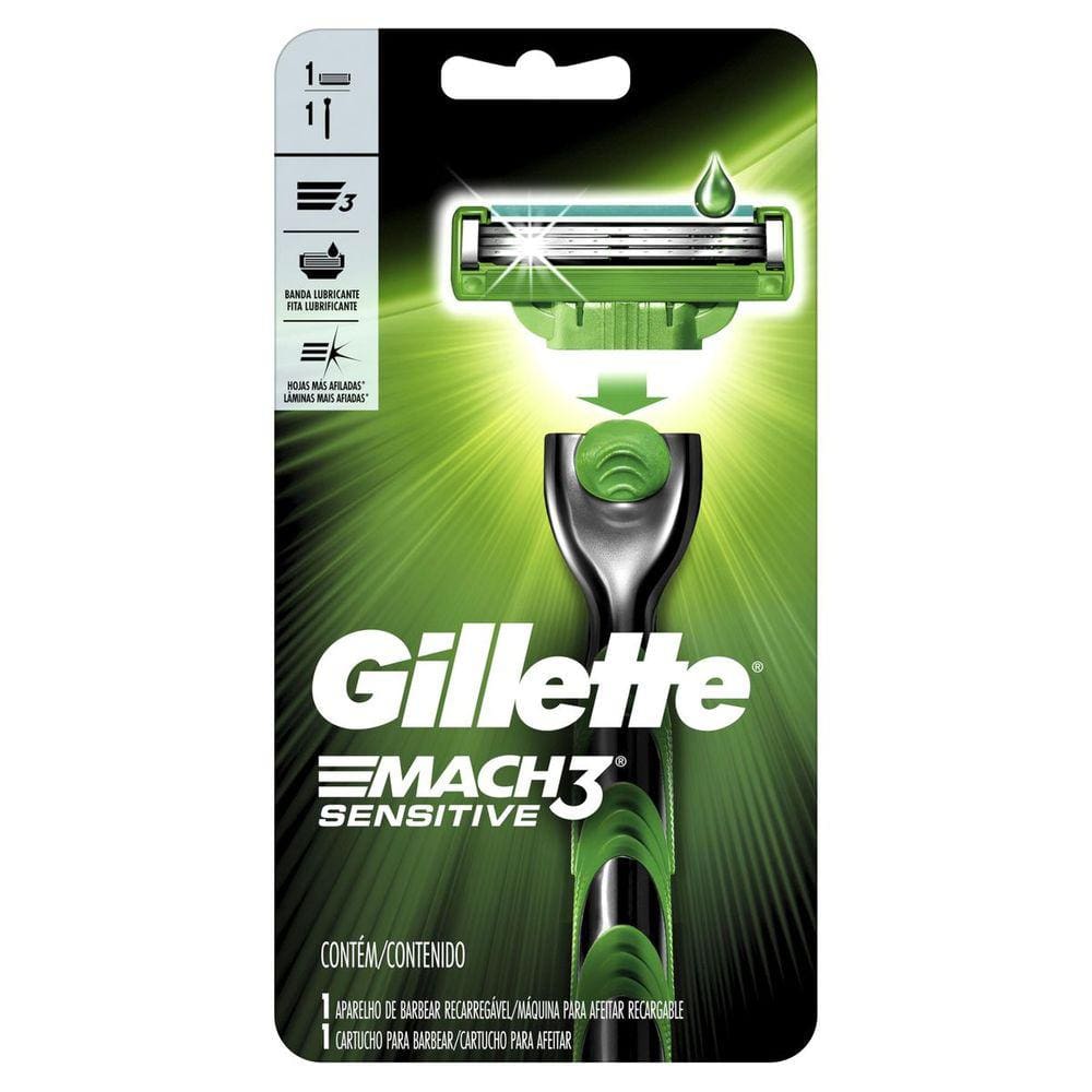Aparelho De Barbear Gillette Mach3 Sensitive