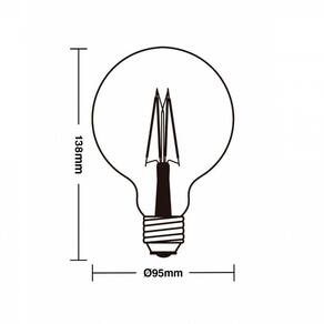 Lâmpada LED Filamento Defletora 3W Globo G95 Taschibra Luz 2200K 2200K