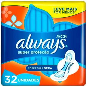 Absorvente Always Básico Pacotão Cobertura Seca - 32 Unidades